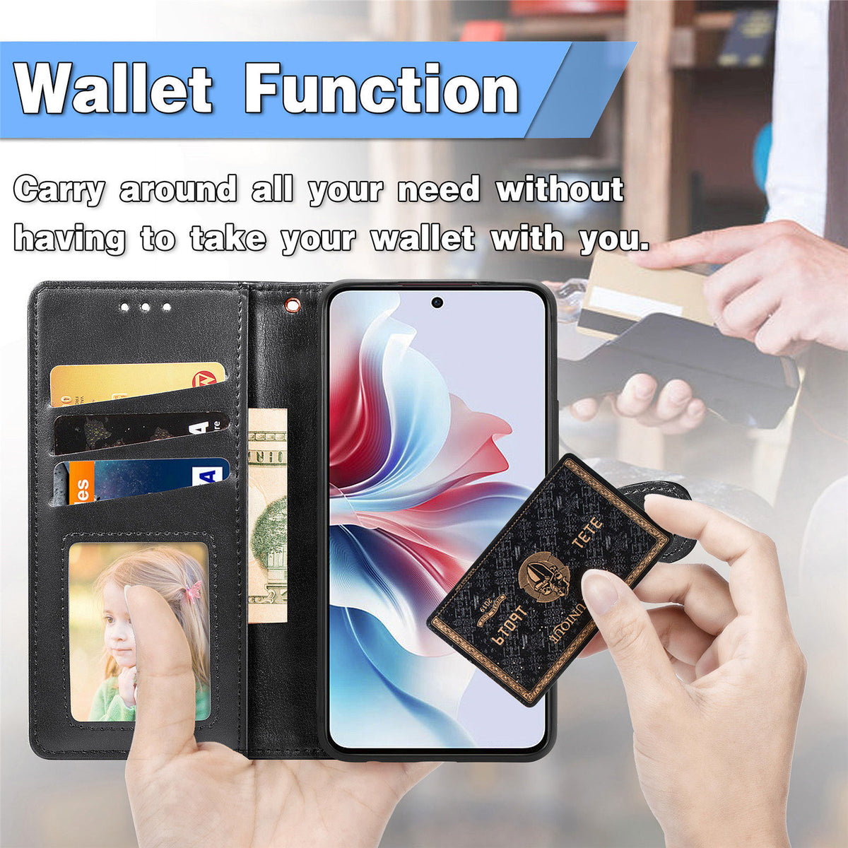 For Xiaomi 17T Pro Case Leather Phone Case Wallet Stand Cover with Wrist Strap