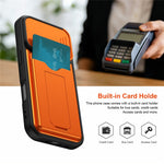 For iPhone 16 Case Slide Camera Cover Kickstand PC + TPU Phone Shell with Card Holder