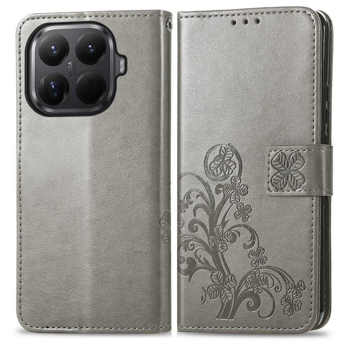 For Xiaomi 17T Pro Leather Case Four-Leaf Clover Wallet Phone Cover