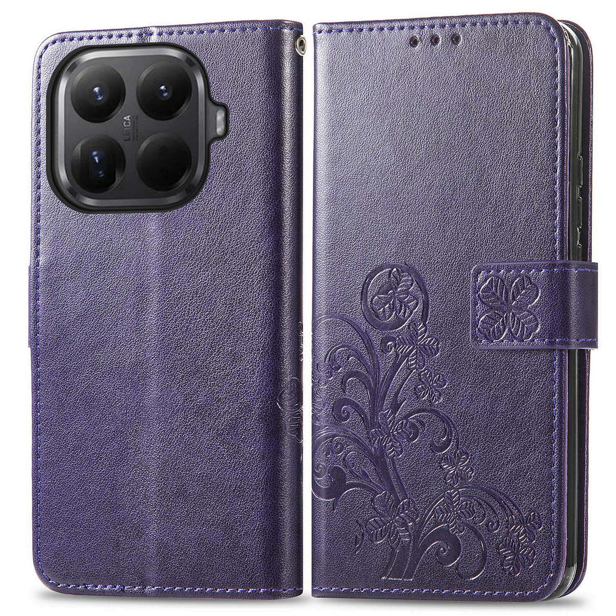 For Xiaomi 17T Pro Leather Case Four-Leaf Clover Wallet Phone Cover