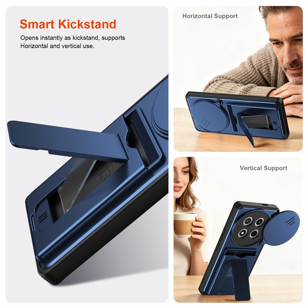 Phone Case for Honor X60 Pro 5G / X9c 5G / Magic7 Lite 5G Slide Camera Cover Kickstand PC + TPU Shell with Card Holder