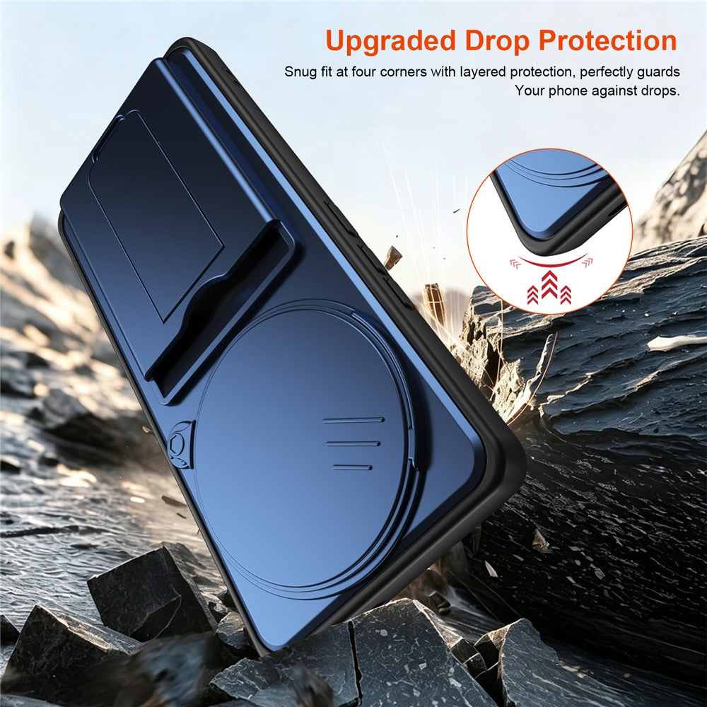 Phone Case for Honor X60 Pro 5G / X9c 5G / Magic7 Lite 5G Slide Camera Cover Kickstand PC + TPU Shell with Card Holder