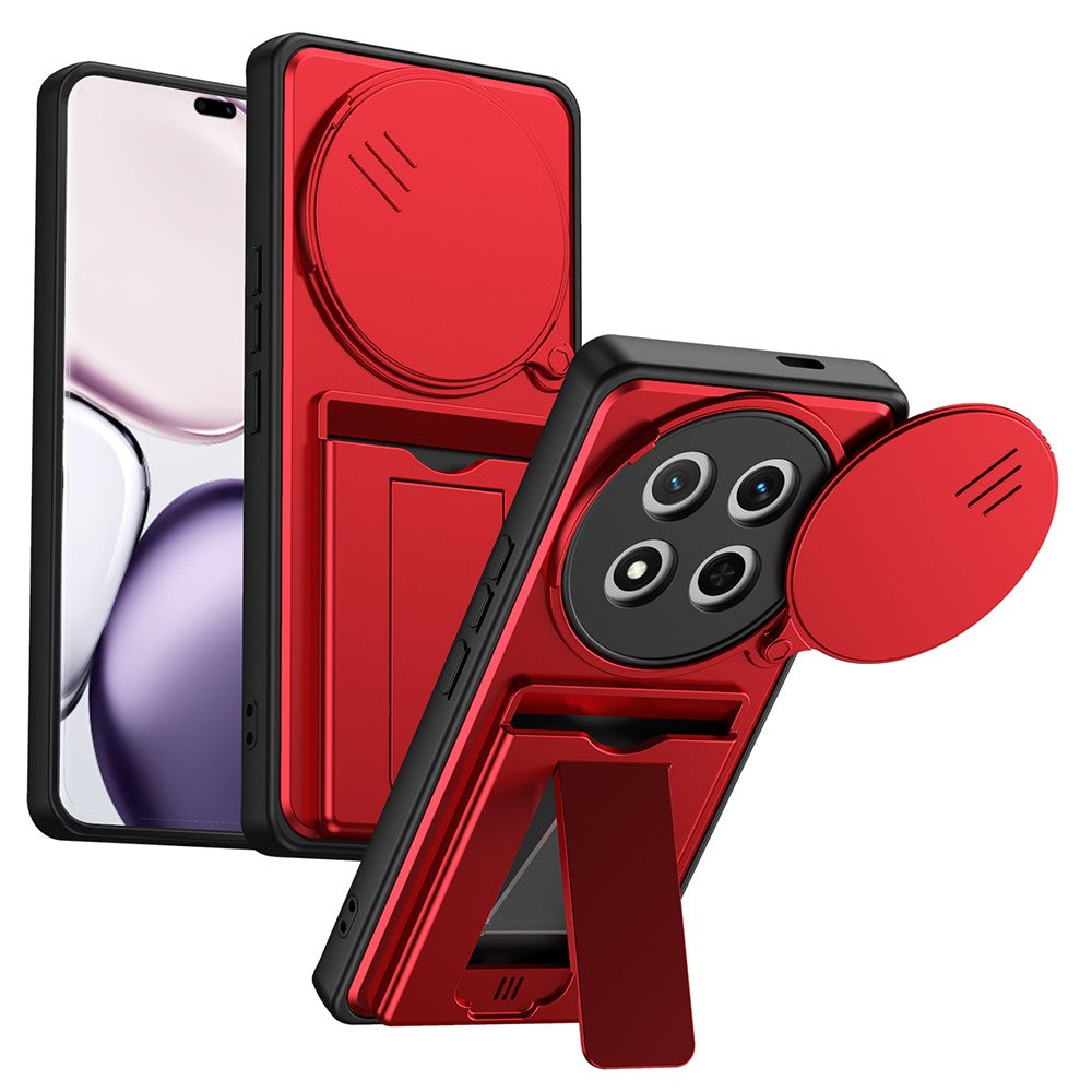 Phone Case for Honor X60 Pro 5G / X9c 5G / Magic7 Lite 5G Slide Camera Cover Kickstand PC + TPU Shell with Card Holder