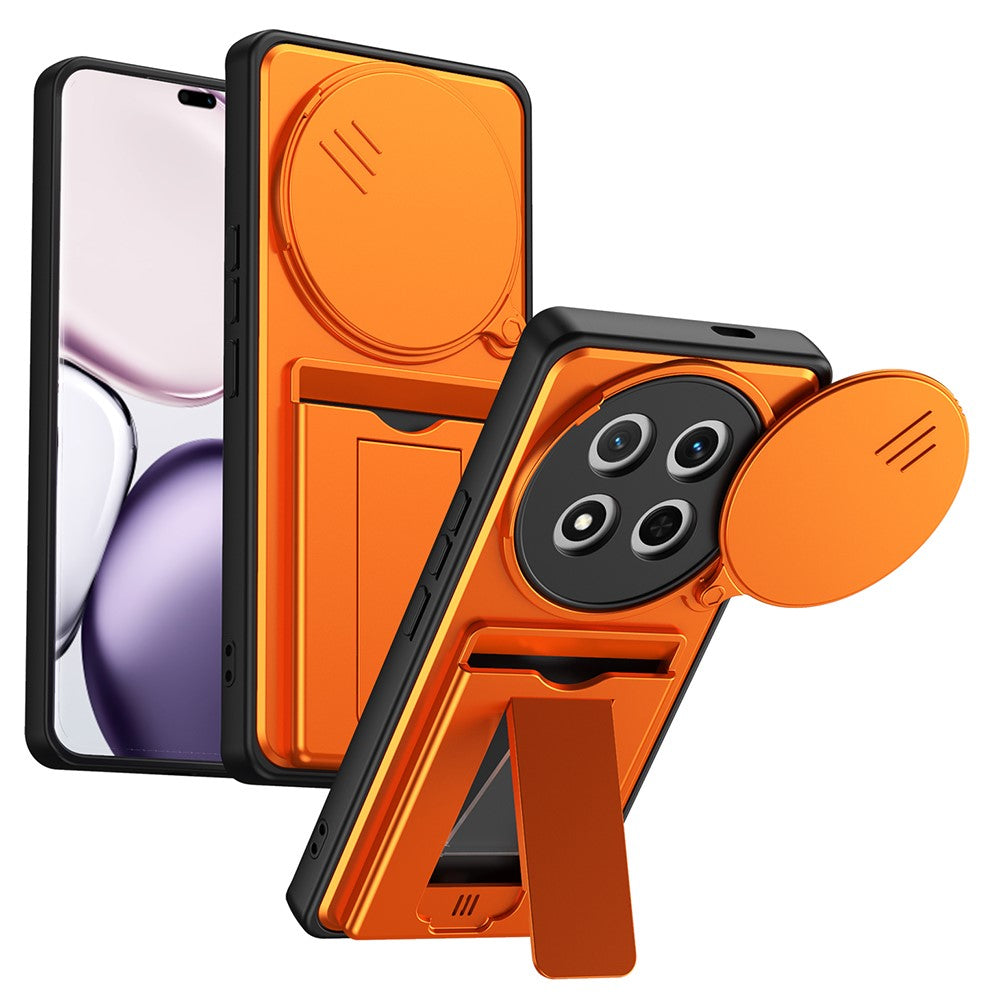 Phone Case for Honor X60 Pro 5G / X9c 5G / Magic7 Lite 5G Slide Camera Cover Kickstand PC + TPU Shell with Card Holder