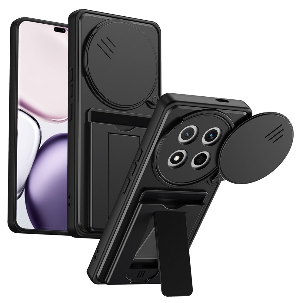 Phone Case for Honor X60 Pro 5G / X9c 5G / Magic7 Lite 5G Slide Camera Cover Kickstand PC + TPU Shell with Card Holder