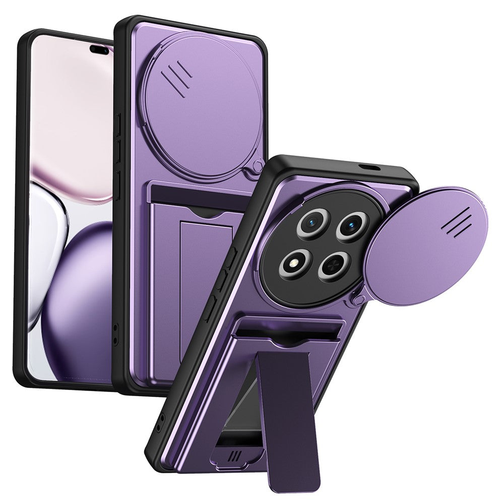 Phone Case for Honor X60 Pro 5G / X9c 5G / Magic7 Lite 5G Slide Camera Cover Kickstand PC + TPU Shell with Card Holder