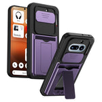 Til Nothing Phone (4a) etui Skydbart kameracover støttefod PC + TPU telefoncover med kortholder