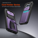 Til Nothing Phone (4a) etui Skydbart kameracover støttefod PC + TPU telefoncover med kortholder