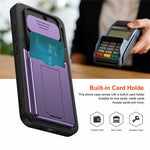 Til Nothing Phone (4a) etui Skydbart kameracover støttefod PC + TPU telefoncover med kortholder