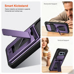 Til Nothing Phone (4a) etui Skydbart kameracover støttefod PC + TPU telefoncover med kortholder