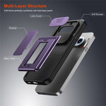 Til Nothing Phone (4a) etui Skydbart kameracover støttefod PC + TPU telefoncover med kortholder