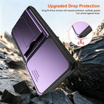 For Samsung Galaxy S26 Ultra Case Slide Camera Cover Kickstand PC + TPU Phone Shell with Card Holder