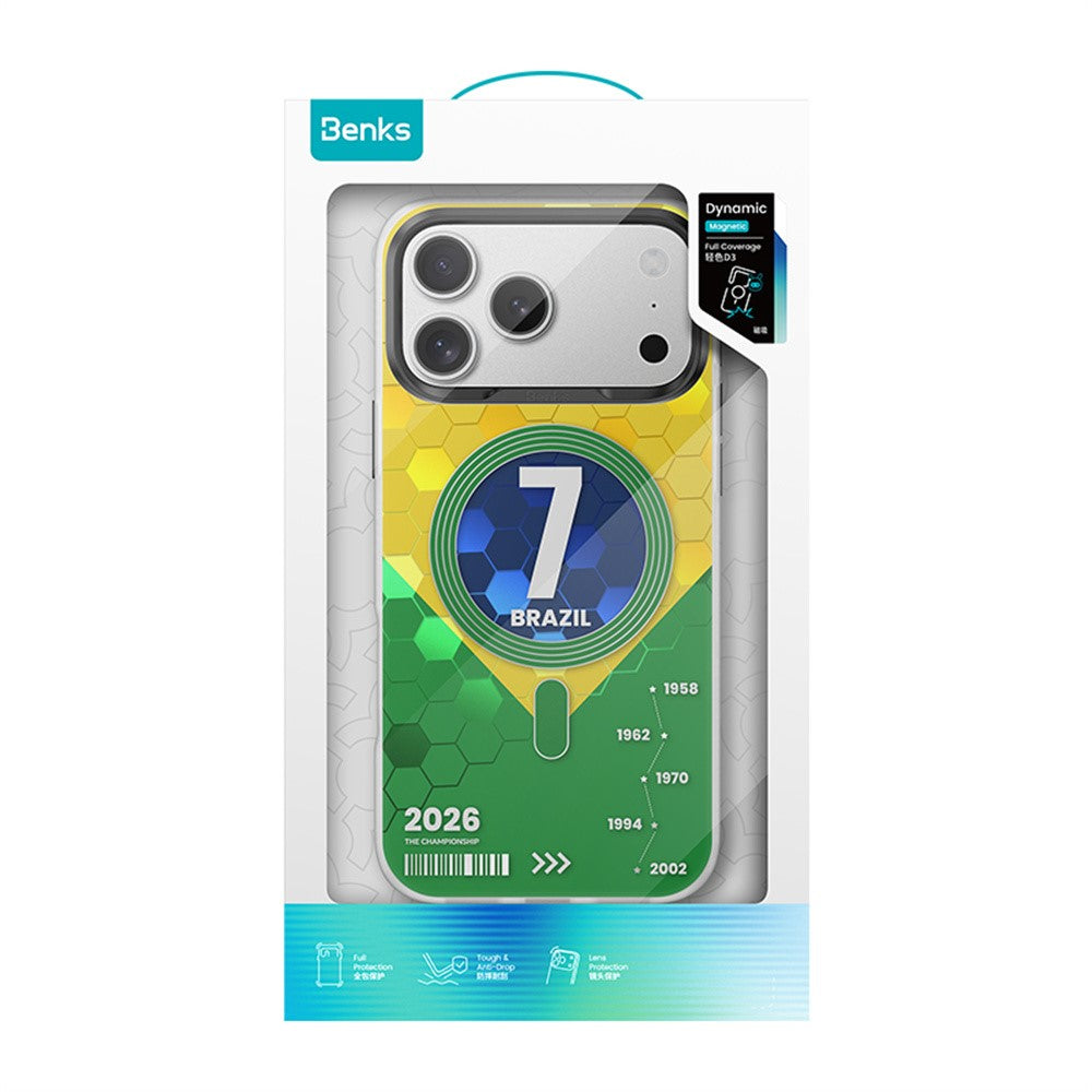 BENKS D3 for iPhone 17 Pro Max Magnetic Case Football Theme TPU Shockproof Phone Cover