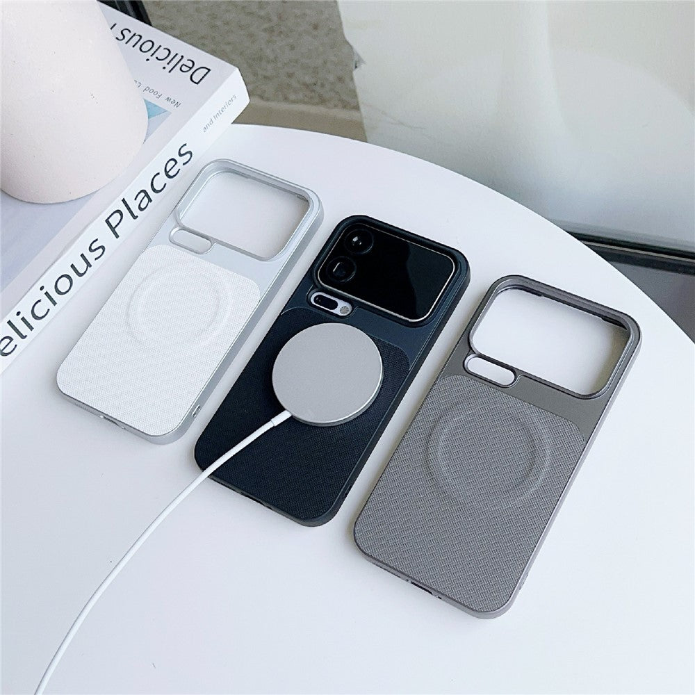 For Xiaomi 17 Pro Magnetic Case Ring Kickstand Tech Fabric Coated PC + TPU Phone Back Cover with Tempered Glass Screen Protector