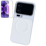 For Xiaomi 17 Pro Magnetic Case Ring Kickstand Tech Fabric Coated PC + TPU Phone Back Cover with Tempered Glass Screen Protector