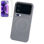 For Xiaomi 17 Pro Max Magnetic Case Ring Kickstand Tech Fabric Coated PC + TPU Phone Back Cover with Tempered Glass Screen Protector