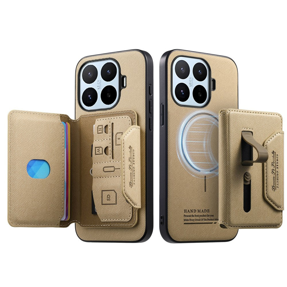 Xiaomi 17T Magnetiskt skal PU-läder + PC + TPU Reptåligt bakstycke med avtagbar korthållare