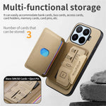 Xiaomi 17T Magnetiskt skal PU-läder + PC + TPU Reptåligt bakstycke med avtagbar korthållare