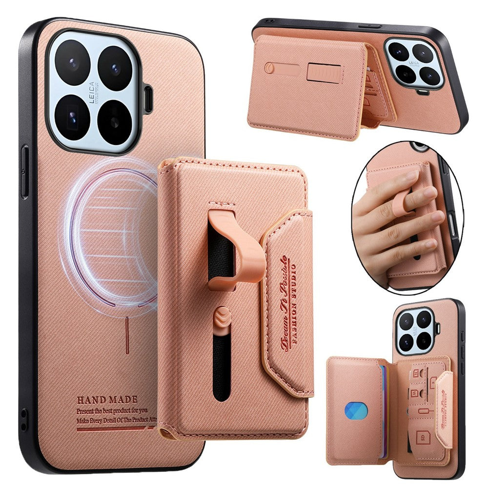 Xiaomi 17T Magnetiskt skal PU-läder + PC + TPU Reptåligt bakstycke med avtagbar korthållare