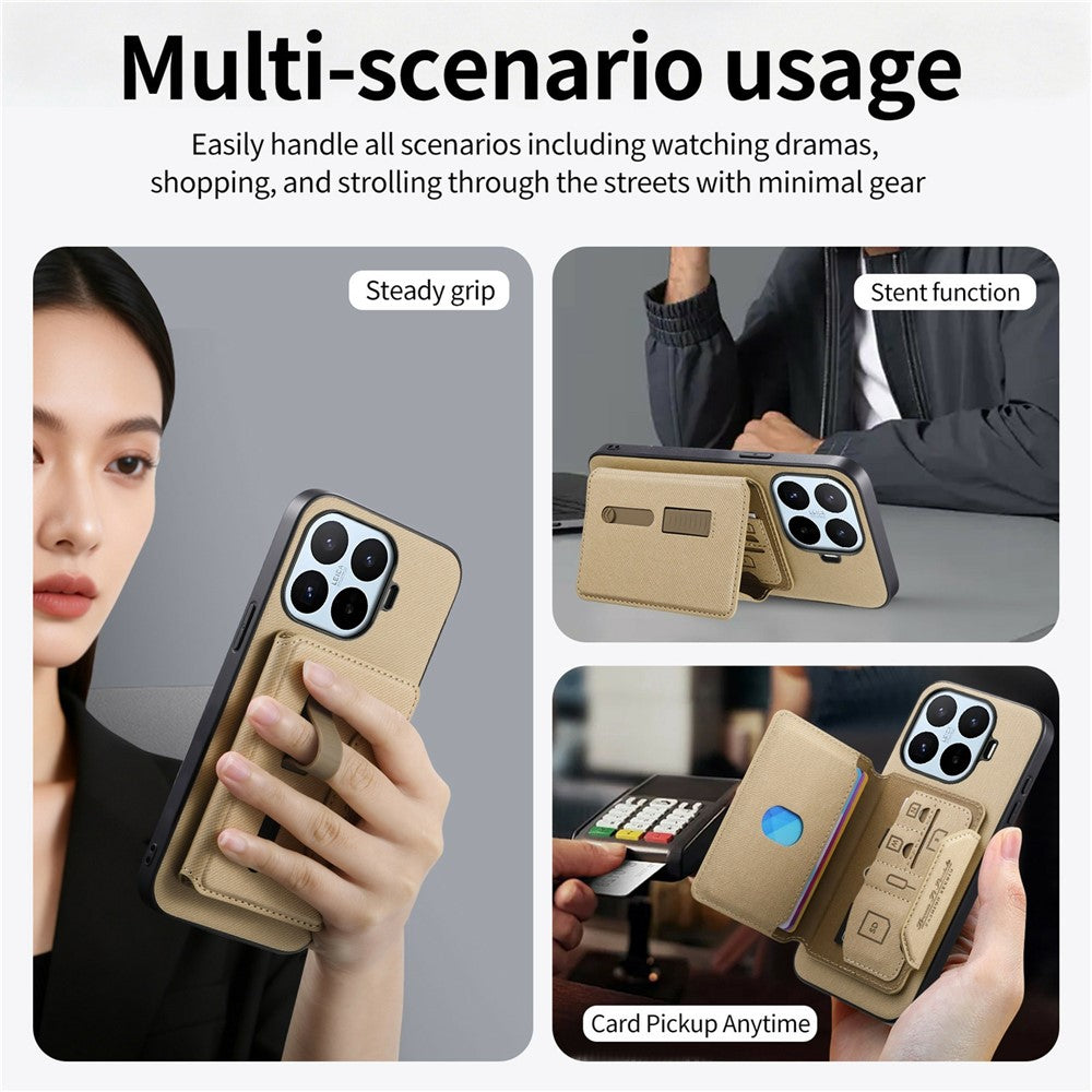 For Xiaomi 17T Pro Magnetic Case PU Leather + PC + TPU Anti-Scratch Back Cover with Detachable Card Holder