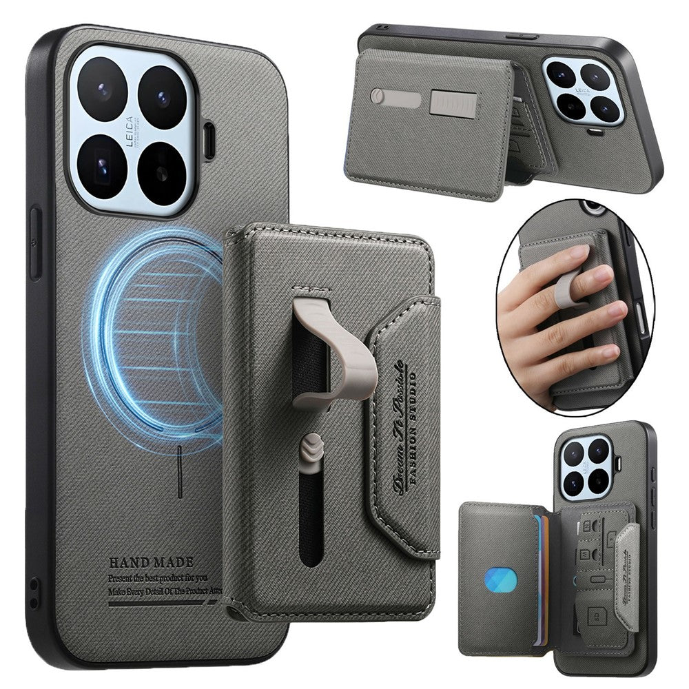 For Xiaomi 17T Pro Magnetic Case PU Leather + PC + TPU Anti-Scratch Back Cover with Detachable Card Holder
