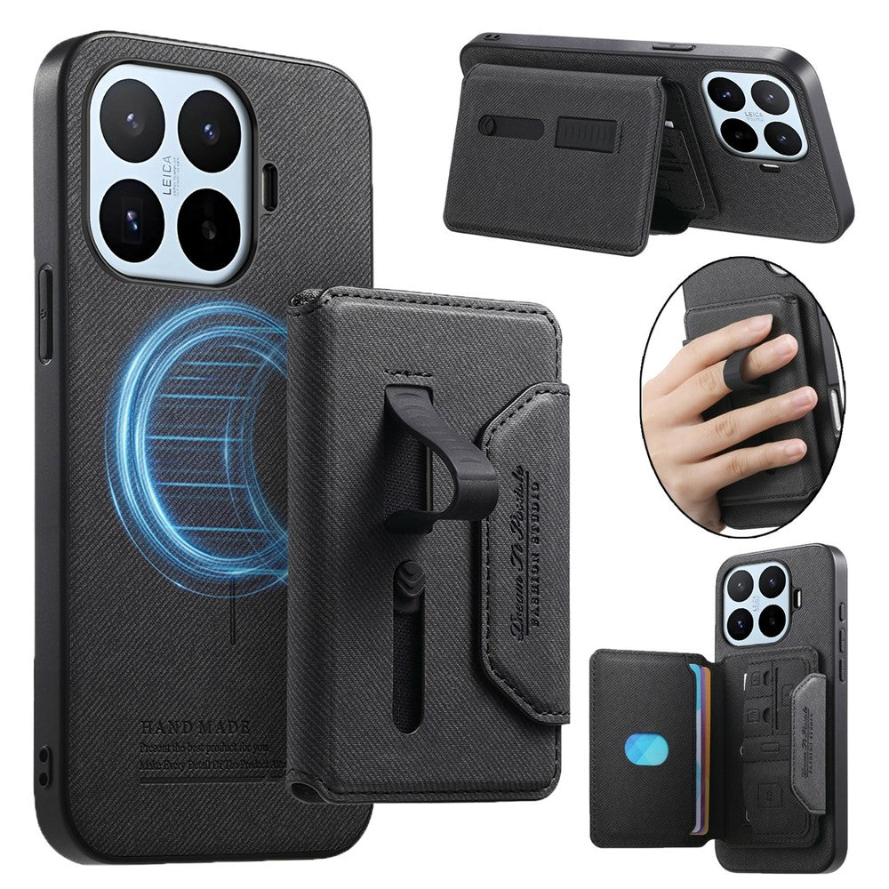 For Xiaomi 17T Pro Magnetic Case PU Leather + PC + TPU Anti-Scratch Back Cover with Detachable Card Holder