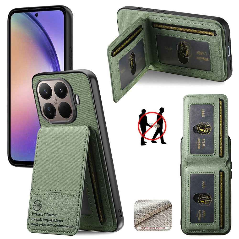 For Xiaomi 17T Case Cloth Texture Leather + PC + TPU Phone Cover with RFID Blocking Card Holder