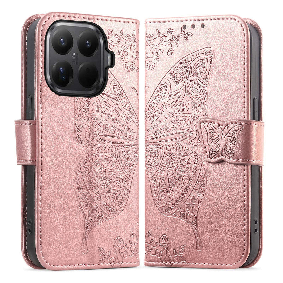 For Xiaomi 17T Pro Case with Strap Butterfly Pattern PU Leather Wallet Phone Cover