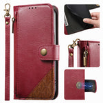 For Xiaomi 17T Case Color Splicing TPU PU Leather Flip Shockproof Phone Cover with Wrist Strap