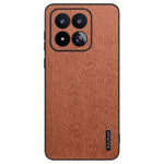 For Xiaomi 17 Max Case Wood Texture PU Leather Coated PC TPU Phone Cover