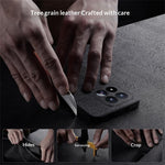 For Xiaomi 17 Max Case Wood Texture PU Leather Coated PC TPU Phone Cover
