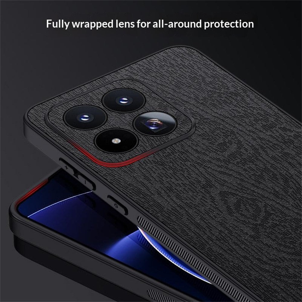 For Xiaomi 17 Max Case Wood Texture PU Leather Coated PC TPU Phone Cover