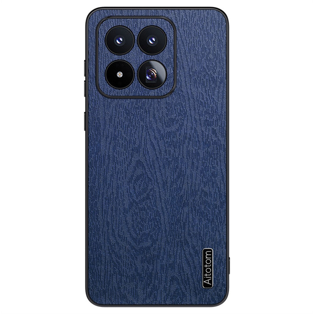 For Xiaomi 17 Max Case Wood Texture PU Leather Coated PC TPU Phone Cover