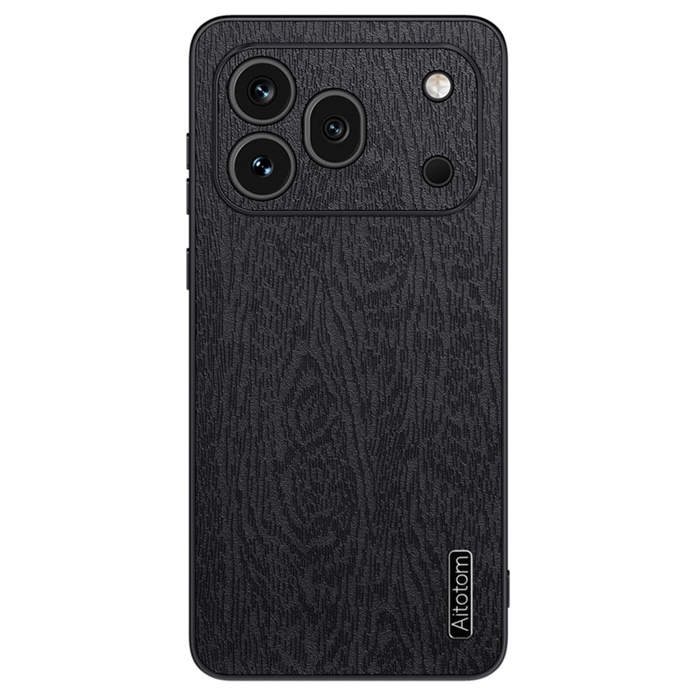 For Honor 600 Pro 5G cover med trætekstur, PU-læderbelagt PC TPU telefoncover