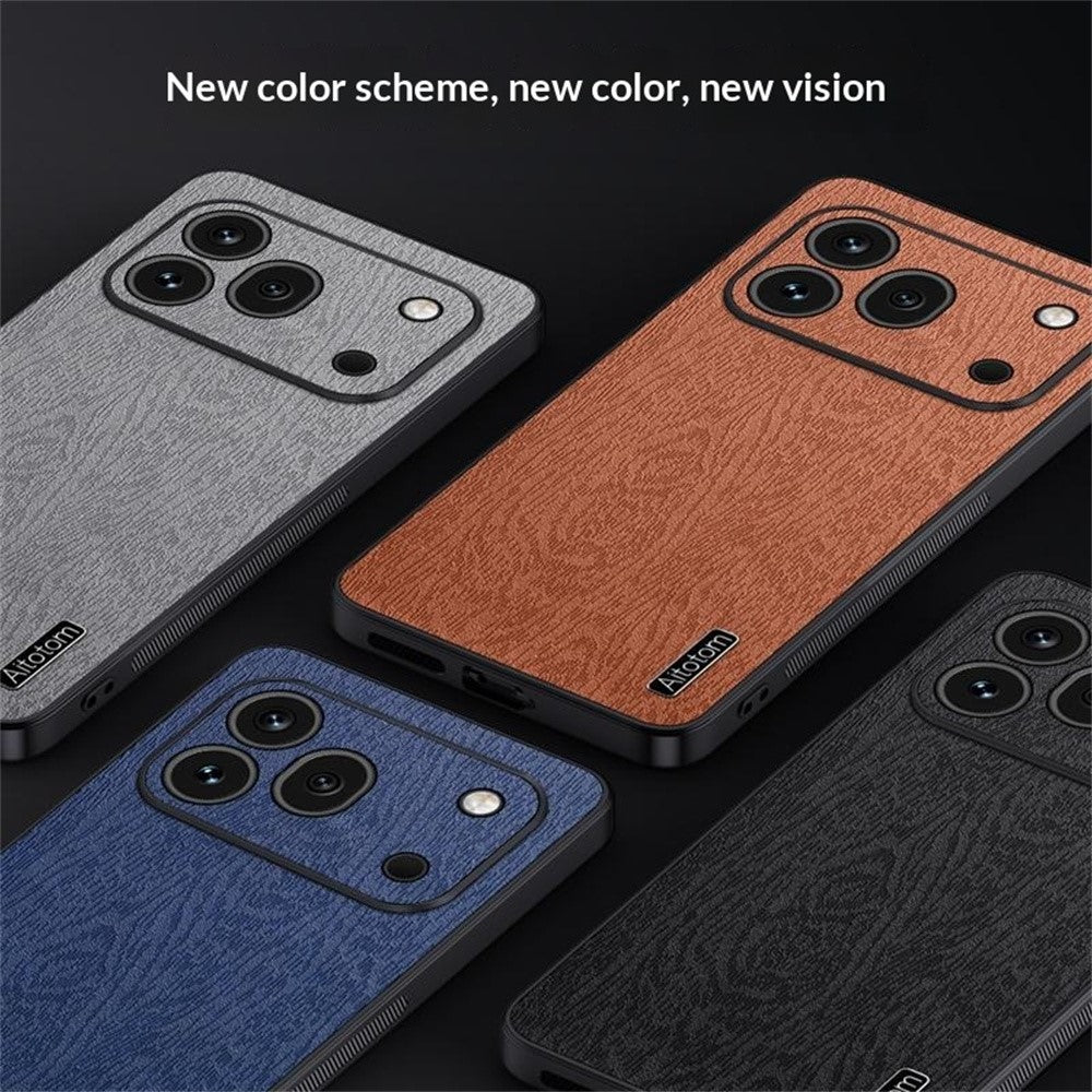 For Honor 600 Pro 5G cover med trætekstur, PU-læderbelagt PC TPU telefoncover