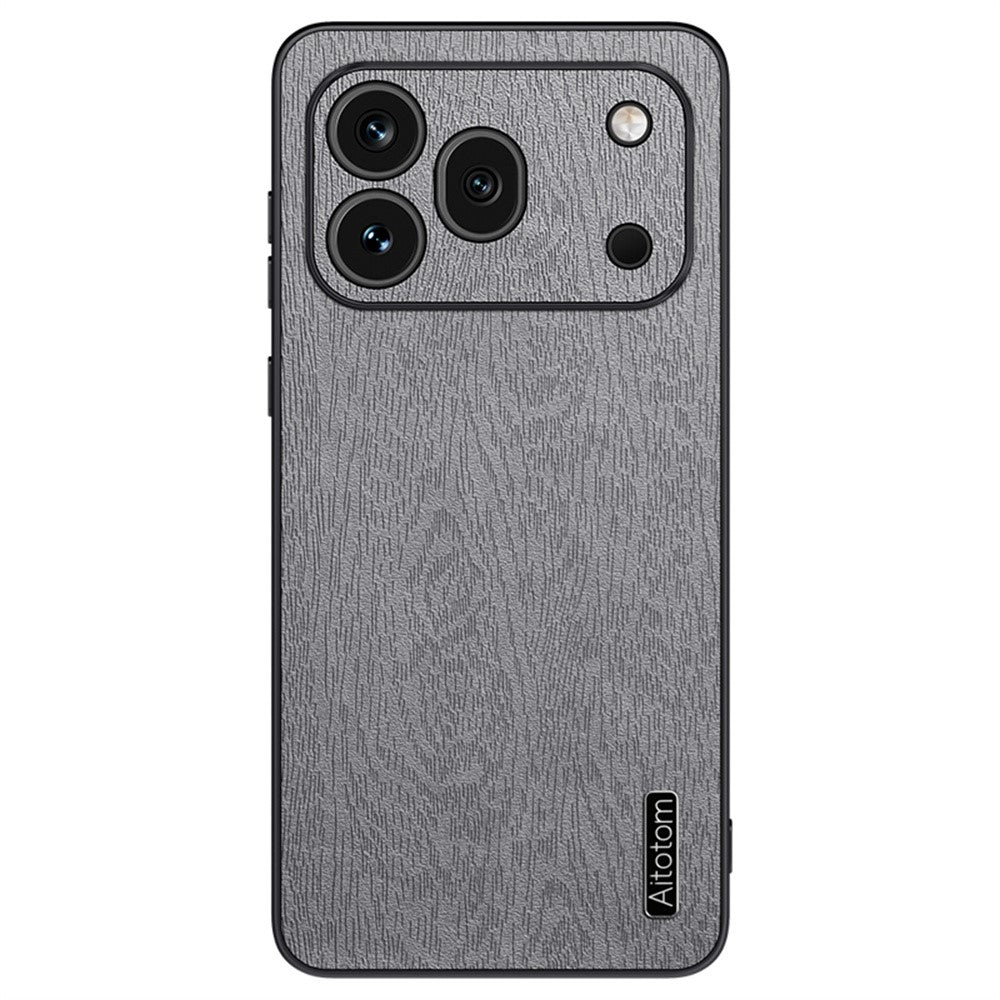 For Honor 600 Pro 5G cover med trætekstur, PU-læderbelagt PC TPU telefoncover
