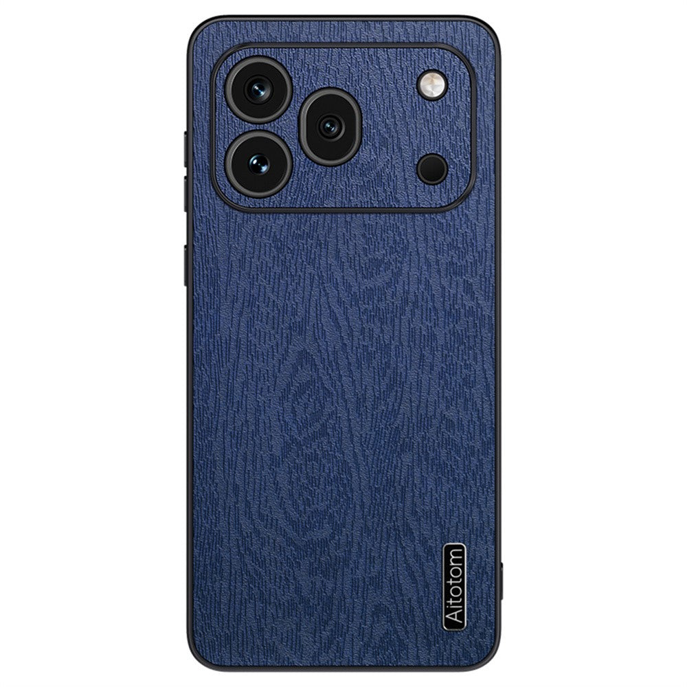 For Honor 600 Pro 5G cover med trætekstur, PU-læderbelagt PC TPU telefoncover