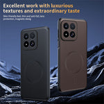 For Xiaomi 17 Max Magnetic Case Leather Coated TPU + PC Phone Cover