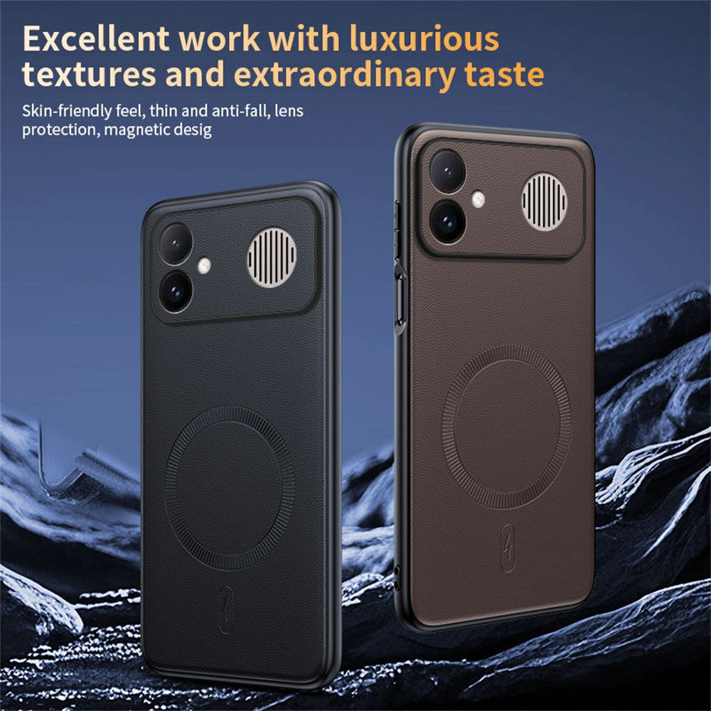 For Xiaomi Redmi K90 Max 5G Magnetic Case Leather Coated TPU + PC Phone Cover