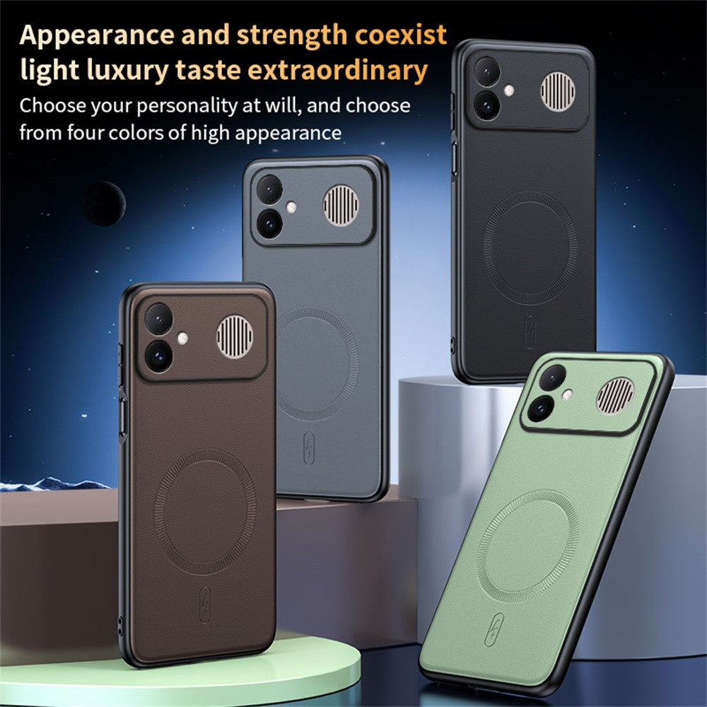 For Xiaomi Redmi K90 Max 5G Magnetic Case Leather Coated TPU + PC Phone Cover