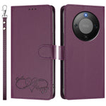 For Honor X70 5G / Honor Magic8 Lite 5G / Honor X9d 5G Case PU Leather Heart Pattern Wallet Flip Phone Cover with Hand Strap