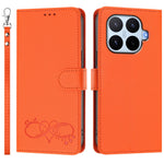 For Xiaomi 17T Case PU Leather Heart Pattern Wallet Flip Phone Cover with Hand Strap