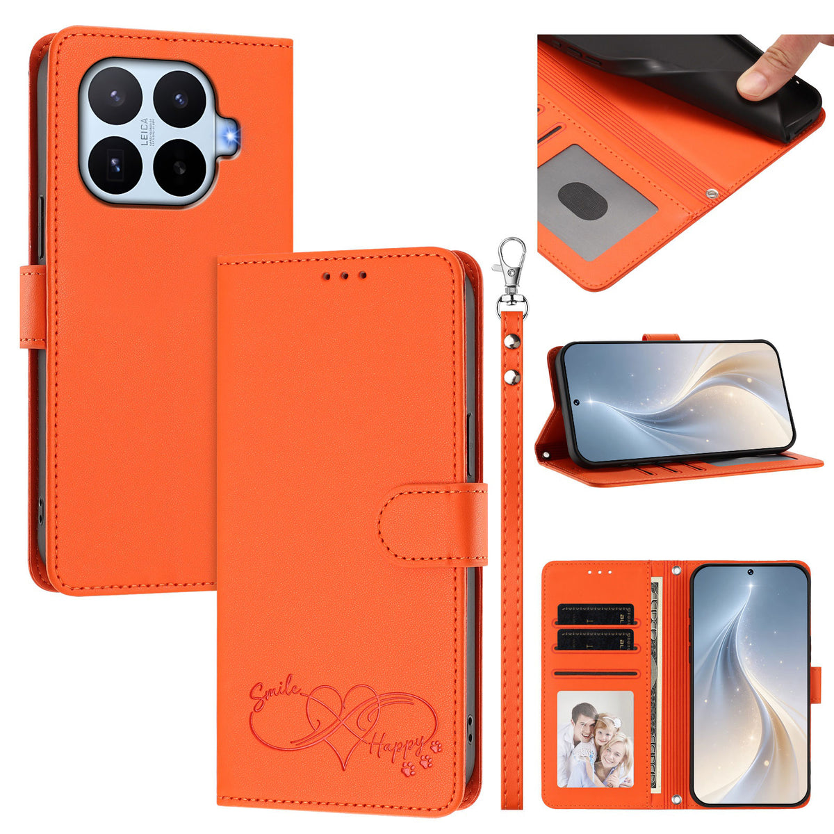 For Xiaomi 17T Case PU Leather Heart Pattern Wallet Flip Phone Cover with Hand Strap