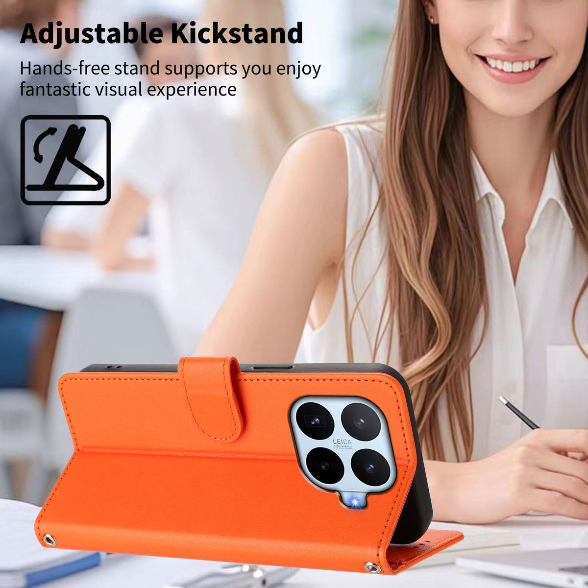 For Xiaomi 17T Case PU Leather Heart Pattern Wallet Flip Phone Cover with Hand Strap