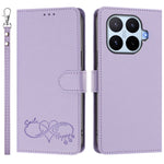 For Xiaomi 17T Case PU Leather Heart Pattern Wallet Flip Phone Cover with Hand Strap