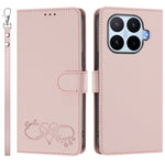 For Xiaomi 17T Case PU Leather Heart Pattern Wallet Flip Phone Cover with Hand Strap