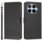 For Xiaomi 17T Case PU Leather Heart Pattern Wallet Flip Phone Cover with Hand Strap