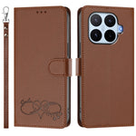 For Xiaomi 17T Case PU Leather Heart Pattern Wallet Flip Phone Cover with Hand Strap