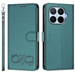 For Xiaomi 17T Case PU Leather Heart Pattern Wallet Flip Phone Cover with Hand Strap