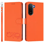 For Xiaomi Poco C85x 5G / Xiaomi Redmi A7 Pro 4G (171.56mm) Case PU Leather Heart Pattern Wallet Flip Phone Cover with Hand Strap